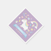 Schattigee kleine eenhoorn meisjes verjaardagsfees servetten (Hoek)