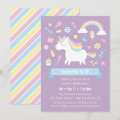 Schattigee kleine eenhoorn regenboog meisjes verja kaart (Voorkant / Achterkant)