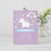 Schattigee kleine eenhoorn regenboog meisjes verja kaart (Staand voorkant)