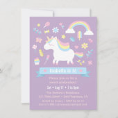 Schattigee kleine eenhoorn regenboog meisjes verja kaart (Voorkant)