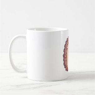 Schattigee kleine egel met herfstbladeren en eikel koffiemok