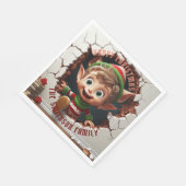 Schattigee kleine elf 3D kerst Servet (Hoek)