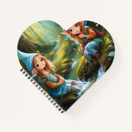 Schattigee kleine elf in de rivier notitieboek