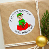 Schattigee kleine elf naar en van cadeau Label