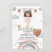 Schattigee Kleine engel afro meisjes Ballon Verjaa Kaart (Voorkant / Achterkant)