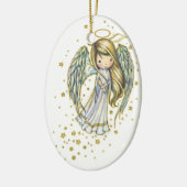 Schattigee kleine engel in de sterren fantasy kuns keramisch ornament (Links)