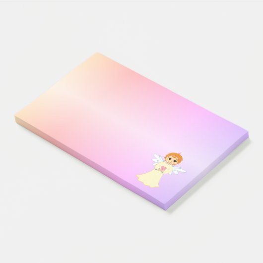 Schattigee kleine engel op pastelkleuren post-it® notes (Schuin)