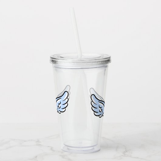 Schattigee kleine engelenvleugels acryl drinkbeker (Links)