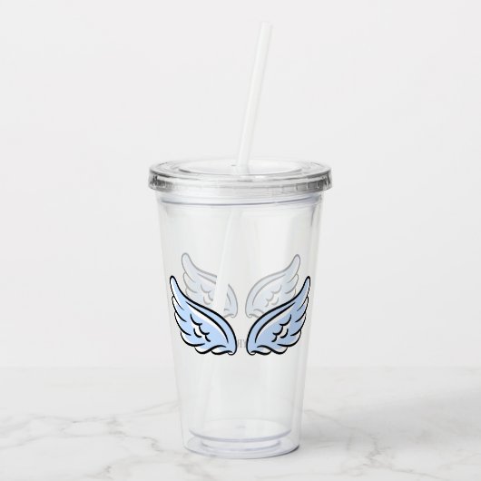 Schattigee kleine engelenvleugels acryl drinkbeker (Achterkant)