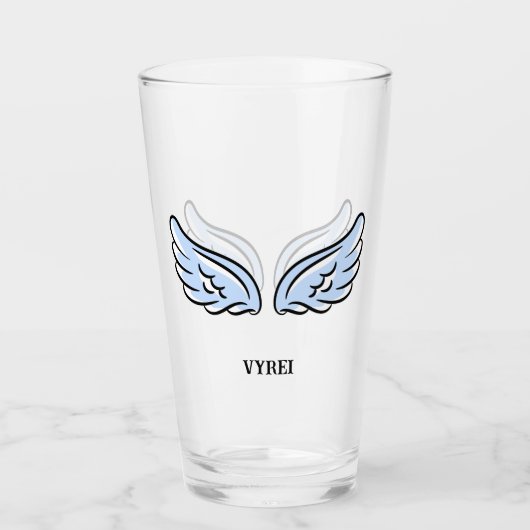 Schattigee kleine engelenvleugels glas (Voorkant)