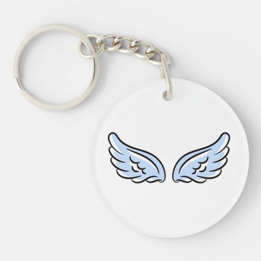 Schattigee kleine engelenvleugels sleutelhanger (Voorkant)