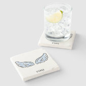 Schattigee kleine engelenvleugels stenen onderzetter (Zijkant)