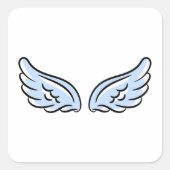 Schattigee kleine engelenvleugels vierkante sticker (Voorkant)
