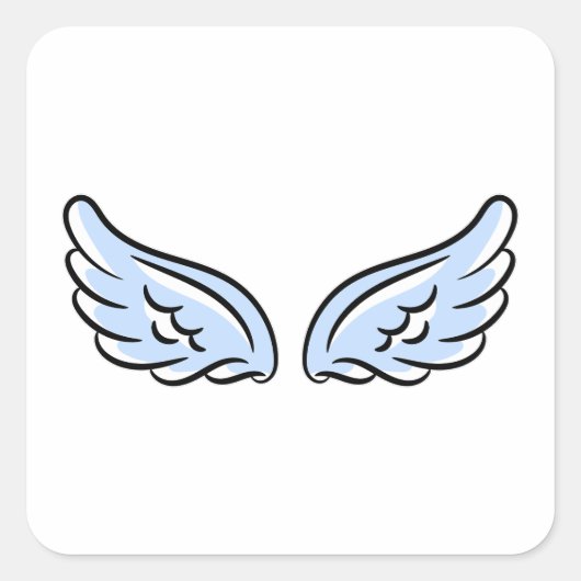 Schattigee kleine engelenvleugels vierkante sticker (Voorkant)