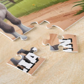 Schattigee kleine ezel op Boerderij gepersonalisee Legpuzzel (Zijkant)