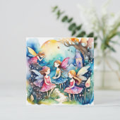 Schattigee kleine feeën in het veld Kaart (Staand voorkant)