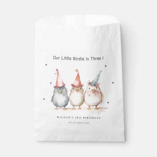 Schattigee kleine feestvogels elke leeftijd kinder bedankzakje (Voorkant)