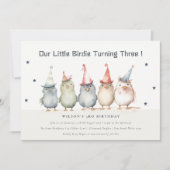 Schattigee kleine feestvogels elke leeftijd kinder kaart (Voorkant)