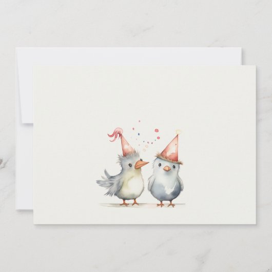 Schattigee kleine feestvogels elke leeftijd kinder kaart (Achterkant)