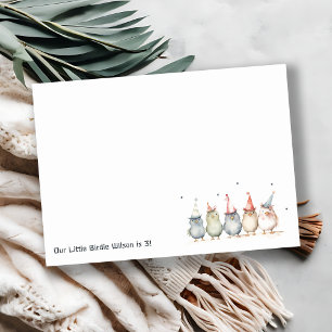 Schattigee kleine feestvogels elke leeftijd kinder notitiekaartje