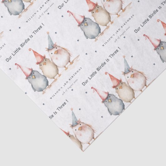 Schattigee kleine feestvogels elke leeftijd kinder tissuepapier (Detail)