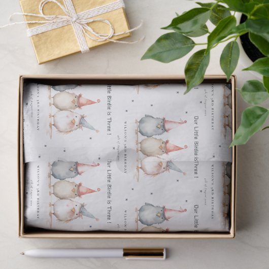 Schattigee kleine feestvogels elke leeftijd kinder tissuepapier (Geschenk)