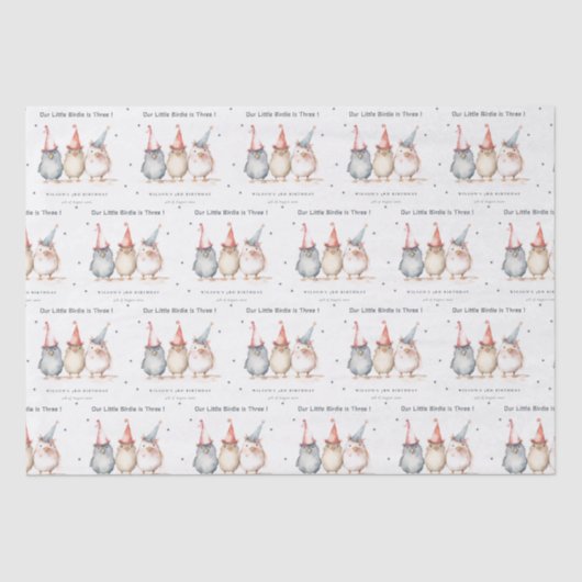 Schattigee kleine feestvogels elke leeftijd kinder tissuepapier (Voorkant)