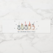 Schattigee kleine feestvogels elke leeftijd kinder waterfles etiket (Enkel label)