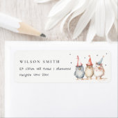 Schattigee kleine feestvogels kinderen verjaardags etiket (Insitu)