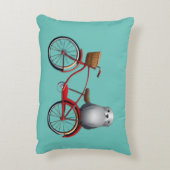 Schattigee kleine fietszegel op een cartoon accent kussen (Achterkant (Verticaal))