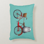 Schattigee kleine fietszegel op een cartoon accent kussen (Voorkant(Verticaal))