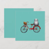 Schattigee kleine fietszegel op een cartoon kaart (Voorkant / Achterkant)