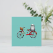 Schattigee kleine fietszegel op een cartoon kaart (Staand voorkant)