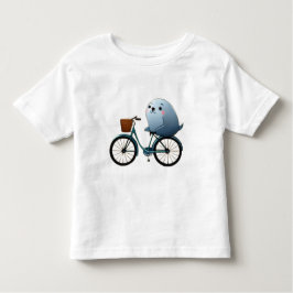 Schattigee kleine fietszegel op een cartoon kinder shirts