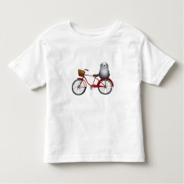 Schattigee kleine fietszegel op een cartoon kinder shirts