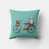 Schattigee kleine fietszegel op een cartoon kussen (Achterkant)