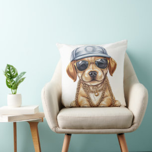 SCHATTIGEE KLEINE GANGSTER PUPPY DOG IN KLEDING & KUSSEN