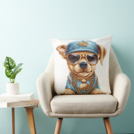 SCHATTIGEE KLEINE GANGSTER PUPPY DOG IN KLEDING & KUSSEN