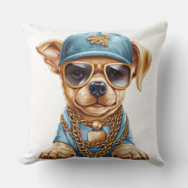 SCHATTIGEE KLEINE GANGSTER PUPPY DOG IN KLEDING &  KUSSEN