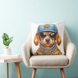 SCHATTIGEE KLEINE GANGSTER PUPPY DOG IN KLEDING & KUSSEN