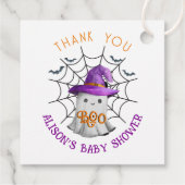 Schattigee kleine geest BOO Dank U baby shower Bedankjes Labels (Achterkant)