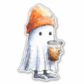 Schattigee kleine geest met ijskoffie sticker (Voorkant)