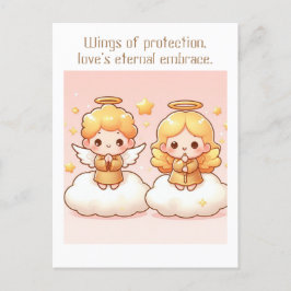 Schattigee kleine golden Guardian Angels Briefkaart
