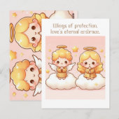 Schattigee kleine golden Guardian Angels Briefkaart (Voorkant / Achterkant)