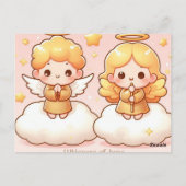 Schattigee kleine golden Guardian Angels Briefkaart (Achterkant)