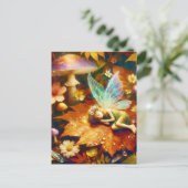 Schattigee kleine grillige fee slapen blanco briefkaart (Staand voorkant)