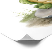 Schattigee kleine groene schildpad met bril poster (Hoek)