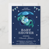 Schattigee kleine groene zeemeermin Baby shower ui Kaart (Voorkant)