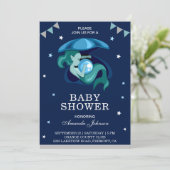 Schattigee kleine groene zeemeermin Baby shower ui Kaart (Staand voorkant)