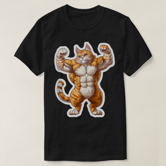 Schattigee Kleine Gym Kat Sport Workout Opheffen T-shirt (Design voorkant)
